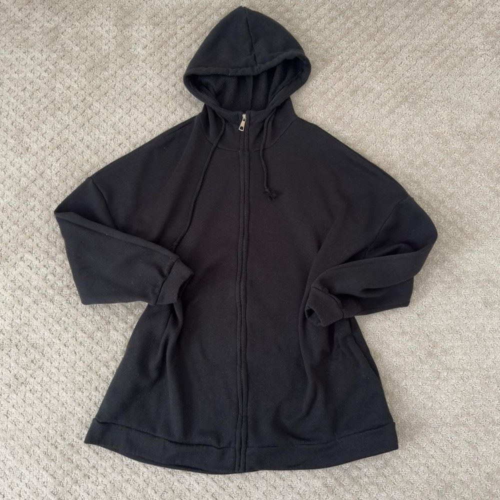 Black Wednesday Inspired Oversized Zip Hoodie